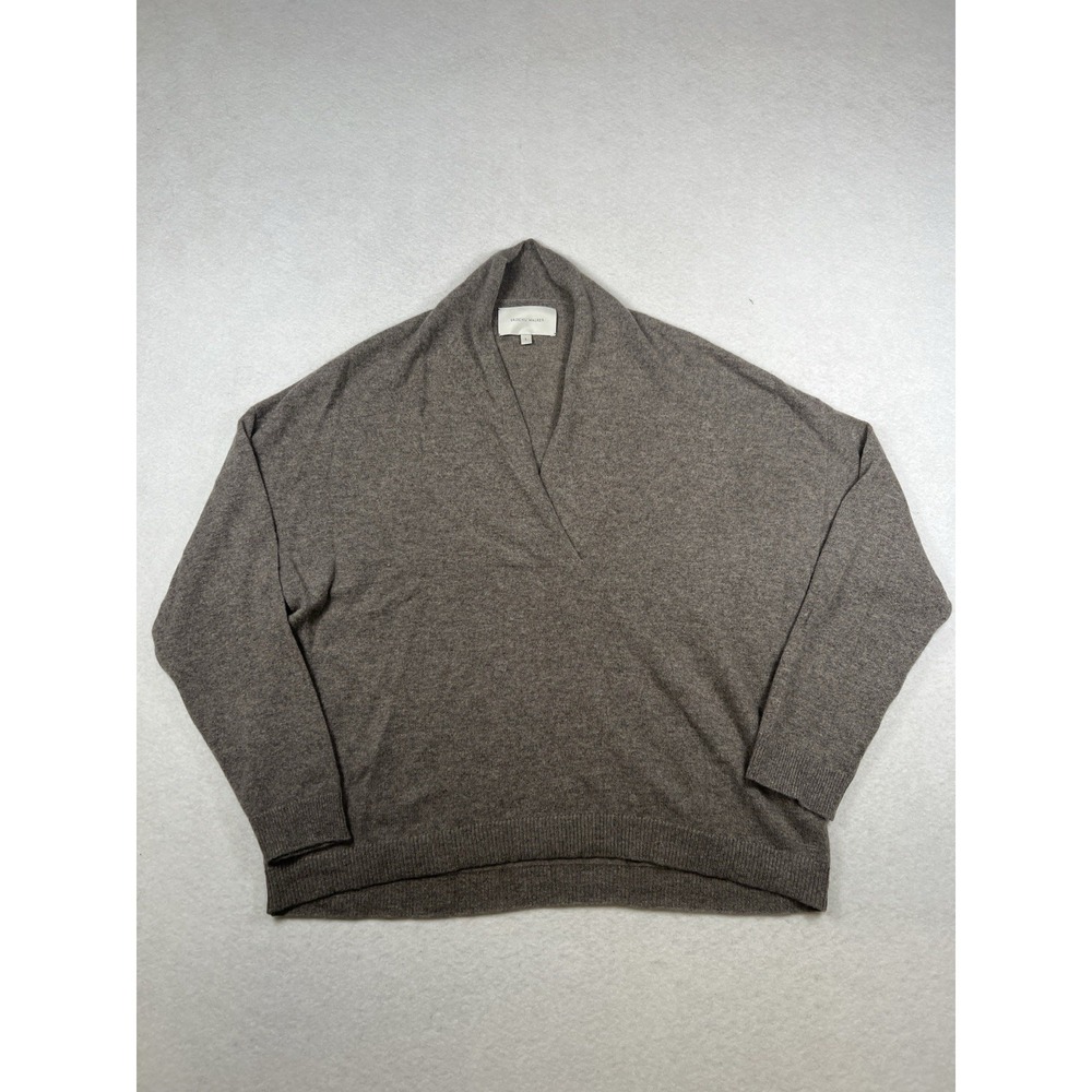 Brochu Walker Cashmere Shawl Neck Sweater Size L Quiet Luxury EUC lightweight‎